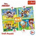 Trefl Puzzle Puzzle - "4w1 (12, 15, 20, 24)" - Wśród przyjaciół Myszka Miki Trefl 34616