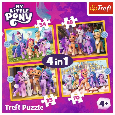 Trefl Puzzle Puzzle - 4w1 - Poznaj kucyki Pony My Little Pony Trefl 34624 Trefl Puzzle Puzzle - 4w1 - Poznaj kucyki Pony My Little Pony Trefl 34624