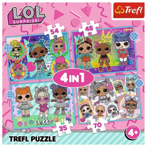 Trefl Puzzle Puzzle - "4w1" - Poznaj laleczki / MGA LOL Surprise! Trefl 34613 Trefl Puzzle Puzzle - "4w1" - Poznaj laleczki / MGA LOL Surprise! Trefl 34613