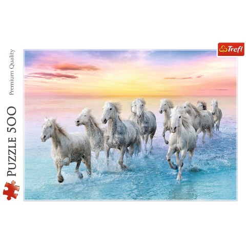 Trefl Puzzle Puzzle 500 el. Białe konie w galopie Trefl 37289 Trefl Puzzle Puzzle 500 el. Białe konie w galopie Trefl 37289