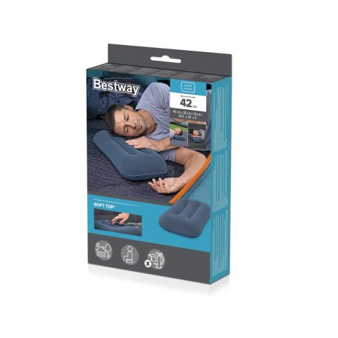 Bestway Dmuchana Poduszka Welurowa Niebieska 42 cm Bestway 67121 Bestway Dmuchana Poduszka Welurowa Niebieska 42 cm Bestway 67121