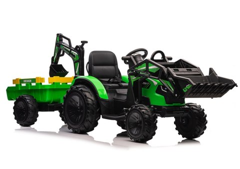 LEAN CARS Koparka Z Naczepą Na Akumulator SX2068 Zielona