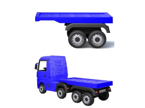 LEAN CARS Naczepa do pojazdu na akumulator HL358 Mercedes Scania Actros niebieska LEAN CARS Naczepa do pojazdu na akumulator HL358 Mercedes Scania Actros niebieska