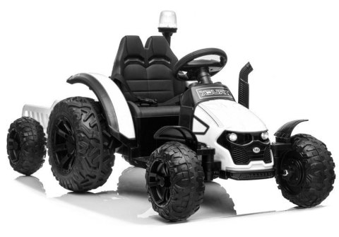 LEAN CARS Traktor na akumulator z Przyczepą HZB-200 Biały LEAN CARS Traktor na akumulator z Przyczepą HZB-200 Biały