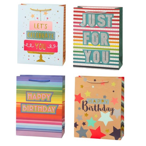 LEAN Torba Prezentowa Urodzinowa Happy Birthday 23 x 18 x 10cm LEAN Torba Prezentowa Urodzinowa Happy Birthday 23 x 18 x 10cm