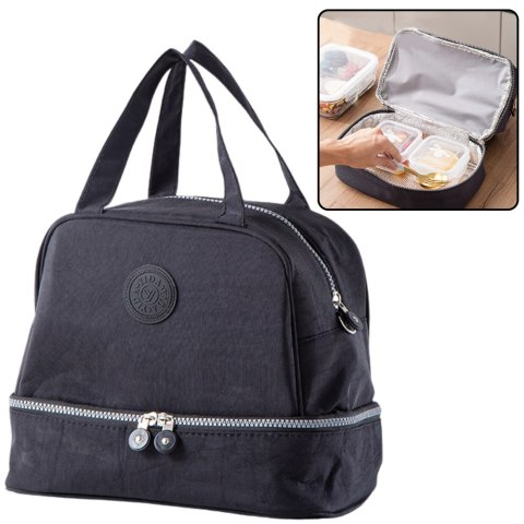 LEAN Torba Termiczna Izolacyjna Śniadaniowa Pas z Regulacją Czarna 27cm LEAN Torba Termiczna Izolacyjna Śniadaniowa Pas z Regulacją Czarna 27cm