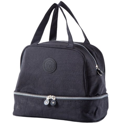 LEAN Torba Termiczna Izolacyjna Śniadaniowa Pas z Regulacją Czarna 27cm LEAN Torba Termiczna Izolacyjna Śniadaniowa Pas z Regulacją Czarna 27cm