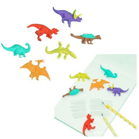 LEAN Zestaw Gumek Do Ścierania Zmazywania Szkolne Dinozaury 6szt LEAN Zestaw Gumek Do Ścierania Zmazywania Szkolne Dinozaury 6szt