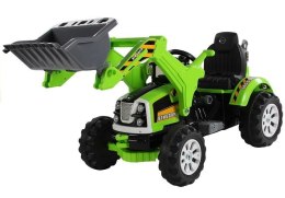 LEAN CARS Traktor na akumulator z Łyżką Koparka Zielony