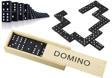 LEAN TOYS Gra Domino w Drewnianym Pudełku 28 Elementy LEAN TOYS Gra Domino w Drewnianym Pudełku 28 Elementy