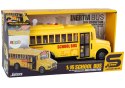 LEAN Toys Autobus Szkolny 1:16 Napęd Frykcyjny Otwierane Drzwi Światła Dźwięki Żółty