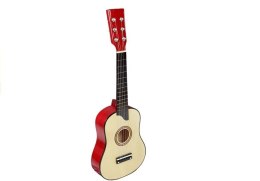 LEAN Toys Gitara Drewniana z Kostką Kremowa
