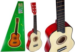 LEAN Toys Gitara Drewniana z Kostką Kremowa