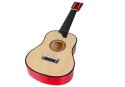 LEAN Toys Gitara Drewniana z Kostką Kremowa