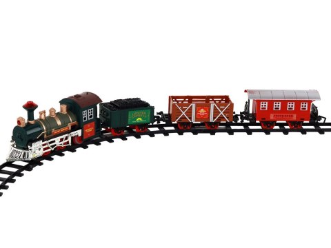 LEAN Toys Kolejka Elektryczna Lokomotywa 3 Wagony Dźwięki Światła LEAN Toys Kolejka Elektryczna Lokomotywa 3 Wagony Dźwięki Światła