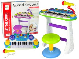 LEAN Toys Organy Keyboard Krzesełko Mikrofon Niebieski