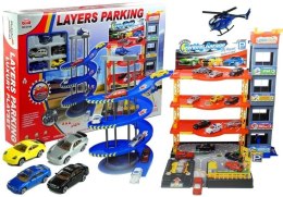 LEAN Toys Parking Poziomowy Tor Winda 4 Autka Helikopter
