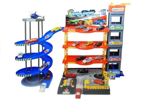 LEAN Toys Parking Poziomowy Tor Winda 4 Autka Helikopter LEAN Toys Parking Poziomowy Tor Winda 4 Autka Helikopter