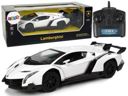 LEAN Toys Auto Sportowe R/C 1:24 Lamborghini Veneno Białe 2.4 G Światła