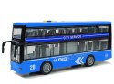 LEAN Toys Autobus Dwupiętrowy z Napędem Frykcyjnym Dźwięk Światła 1:16 Niebieski