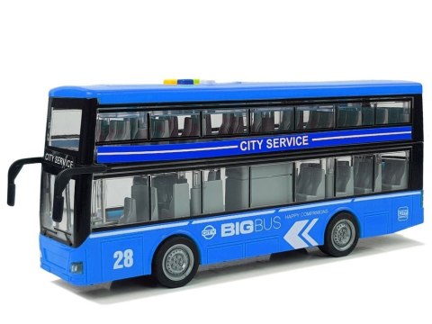 LEAN Toys Autobus Dwupiętrowy z Napędem Frykcyjnym Dźwięk Światła 1:16 Niebieski LEAN Toys Autobus Dwupiętrowy z Napędem Frykcyjnym Dźwięk Światła 1:16 Niebieski