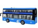 LEAN Toys Autobus Dwupiętrowy z Napędem Frykcyjnym Dźwięk Światła 1:16 Niebieski