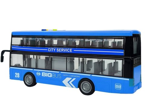 LEAN Toys Autobus Dwupiętrowy z Napędem Frykcyjnym Dźwięk Światła 1:16 Niebieski LEAN Toys Autobus Dwupiętrowy z Napędem Frykcyjnym Dźwięk Światła 1:16 Niebieski
