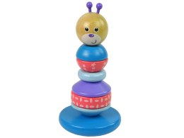 LEAN Toys Drewniana Edukacyjna Piramidka Miś Balansująca Wieża