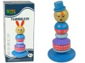 LEAN Toys Drewniana Edukacyjna Piramidka Pies Z Kapeluszem Balansująca Wieża