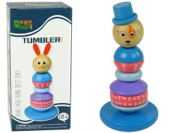 LEAN Toys Drewniana Edukacyjna Piramidka Pies Z Kapeluszem Balansująca Wieża