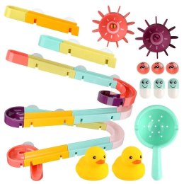 LEAN Toys Gra Zabawka Do Kąpieli Tor Zjeżdżalna Kaczka Zestaw 44 Elementy