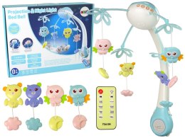 LEAN Toys Karuzela Do Łóżeczka Projektor Pilot Melodie Odgłosy Zwierząt Niebieski