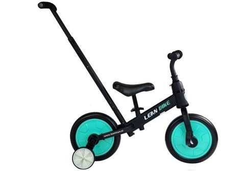 LEAN Trike Rower Biegowy Trójkołowy Na Pedały 3w1 Czarno-Miętowy LEAN Trike Rower Biegowy Trójkołowy Na Pedały 3w1 Czarno-Miętowy