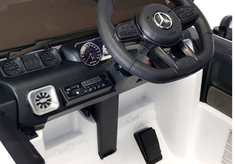 LEAN CARS Auto na Akumulator Mercedes G63 Biały BBH-0003 LEAN CARS Auto na Akumulator Mercedes G63 Biały BBH-0003