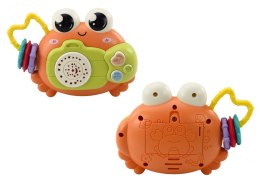 LEAN TOYS Krab Aparat Grzechotka Projektor Na Baterie Dźwięki Pomarańczowy