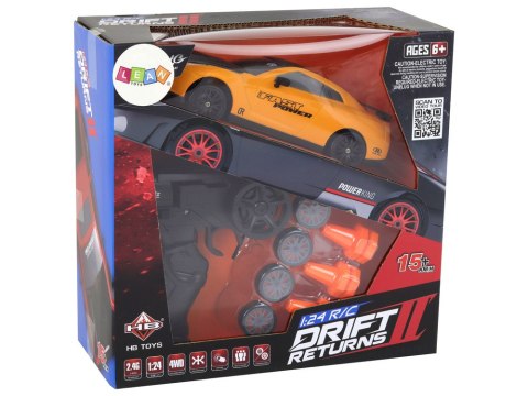 LEAN Toys Autko Sportowe Zdalnie Sterowane R/C 1:24 Żółte Wymienne Koła LEAN Toys Autko Sportowe Zdalnie Sterowane R/C 1:24 Żółte Wymienne Koła