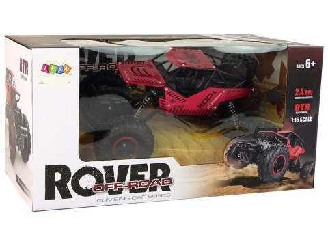 LEAN Toys Auto RC Zdalnie Sterowane 1:16 Czarne Czerwone LEAN Toys Auto RC Zdalnie Sterowane 1:16 Czarne Czerwone