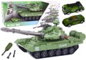 LEAN Toys Czołg Pojazd Wojskowy DIY Do Rozkręcania Zielony Dźwięki Zestaw Resoraki