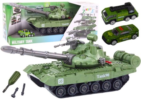 LEAN Toys Czołg Pojazd Wojskowy DIY Do Rozkręcania Zielony Dźwięki Zestaw Resoraki LEAN Toys Czołg Pojazd Wojskowy DIY Do Rozkręcania Zielony Dźwięki Zestaw Resoraki