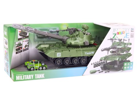 LEAN Toys Czołg Pojazd Wojskowy DIY Do Rozkręcania Zielony Dźwięki Zestaw Resoraki LEAN Toys Czołg Pojazd Wojskowy DIY Do Rozkręcania Zielony Dźwięki Zestaw Resoraki