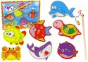 LEAN Toys Drewniany Zestaw Do Łowienia Rybek Kolorowy Magnes