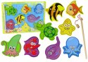 LEAN Toys Drewniany Zestaw Do Łowienia Zwierząt Morskich