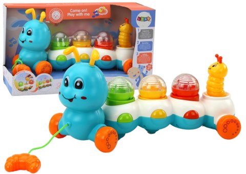 LEAN Toys Gąsienica Do Ciągnięcia Kolorowa Światła Dźwięki LEAN Toys Gąsienica Do Ciągnięcia Kolorowa Światła Dźwięki