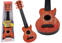 LEAN Toys Gitara Zabawkowa Dla Dzieci Kostka Do Gry Drewno Pomarańczowa