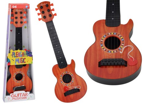 LEAN Toys Gitara Zabawkowa Dla Dzieci Kostka Do Gry Drewno Pomarańczowa LEAN Toys Gitara Zabawkowa Dla Dzieci Kostka Do Gry Drewno Pomarańczowa