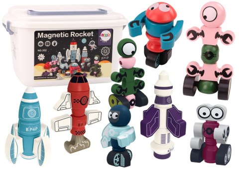 LEAN Toys Klocki Magnetyczne Kosmos Rakieta Zestaw 56 ele. Magnetic Rocket Mix LEAN Toys Klocki Magnetyczne Kosmos Rakieta Zestaw 56 ele. Magnetic Rocket Mix