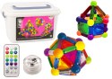 LEAN Toys Klocki Magnetyczne Z Podświetleniem W Pudełku 154 Elementy
