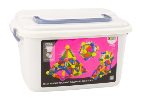 LEAN Toys Klocki Magnetyczne Z Podświetleniem W Pudełku 154 Elementy LEAN Toys Klocki Magnetyczne Z Podświetleniem W Pudełku 154 Elementy