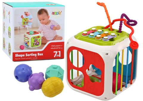 LEAN Toys Kostka Edukacyjna Dla Niemowląt Sorter Klocki Cymbałki 7w1 LEAN Toys Kostka Edukacyjna Dla Niemowląt Sorter Klocki Cymbałki 7w1