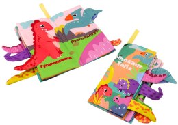 LEAN Toys Książeczka Miękka Zwierzęta Dinozaury Szeleszcząca Kolorowa